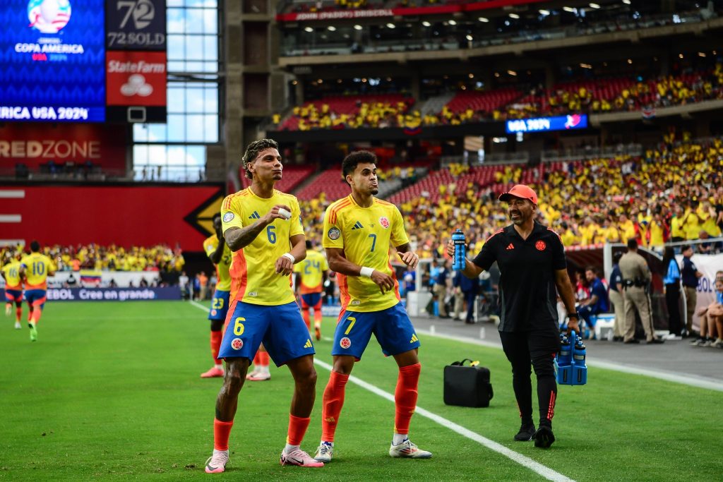 Luis Díaz y Richard Ríos con la Selección Colombia en la Copa América 2024. Foto: Imago.